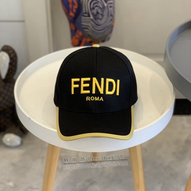 Fendi男女同款帽子 芬迪凹凸大刺繡帽後FF小logo棒球帽鴨舌帽  mm1628